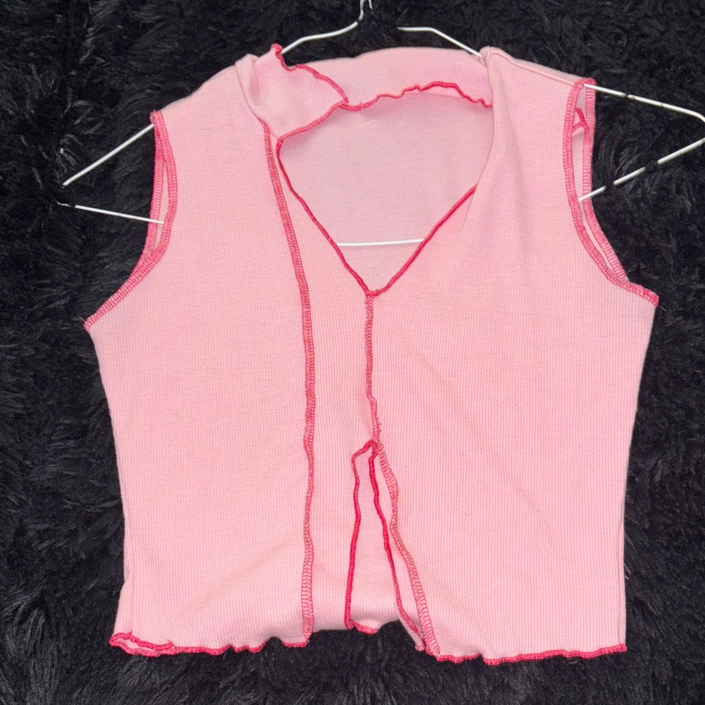 SHEIN Pink Sleeveless Crop Top